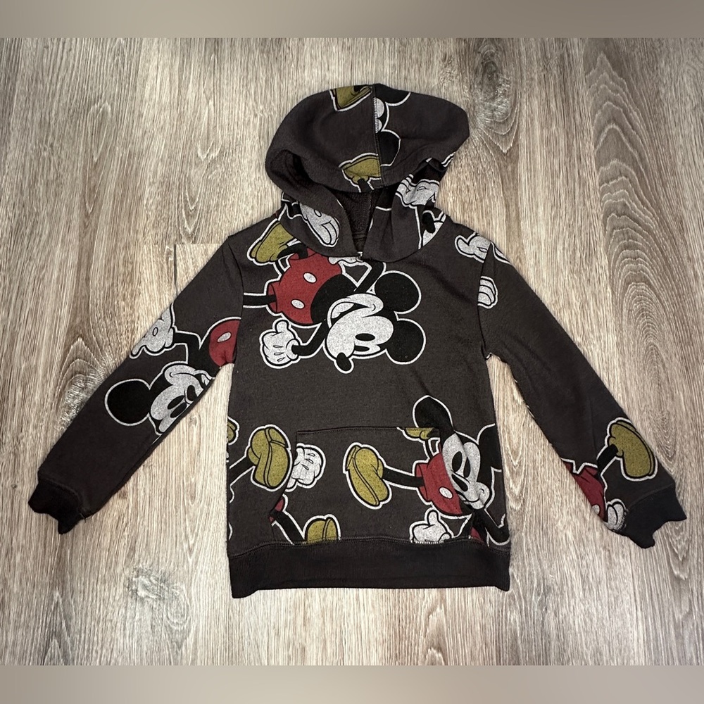 Disney Mickey Mouse Hoodie All Over Print Black Unisex Infant 4T